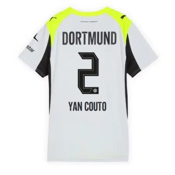 Billige Fotballdrakt Borussia Dortmund Yan Couto #2 Replika Bortedrakt Dame 2025-26 Kortermet